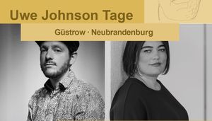 Plakatausschnitt mit den Halbportraits von Kurt Tallert und Alena Schröder; Fotografien (c) Constantin Arei (Tallert) und Vanessa Wunsch (Schröder)